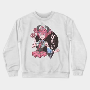 Cute Demon Anime Girl Crewneck Sweatshirt